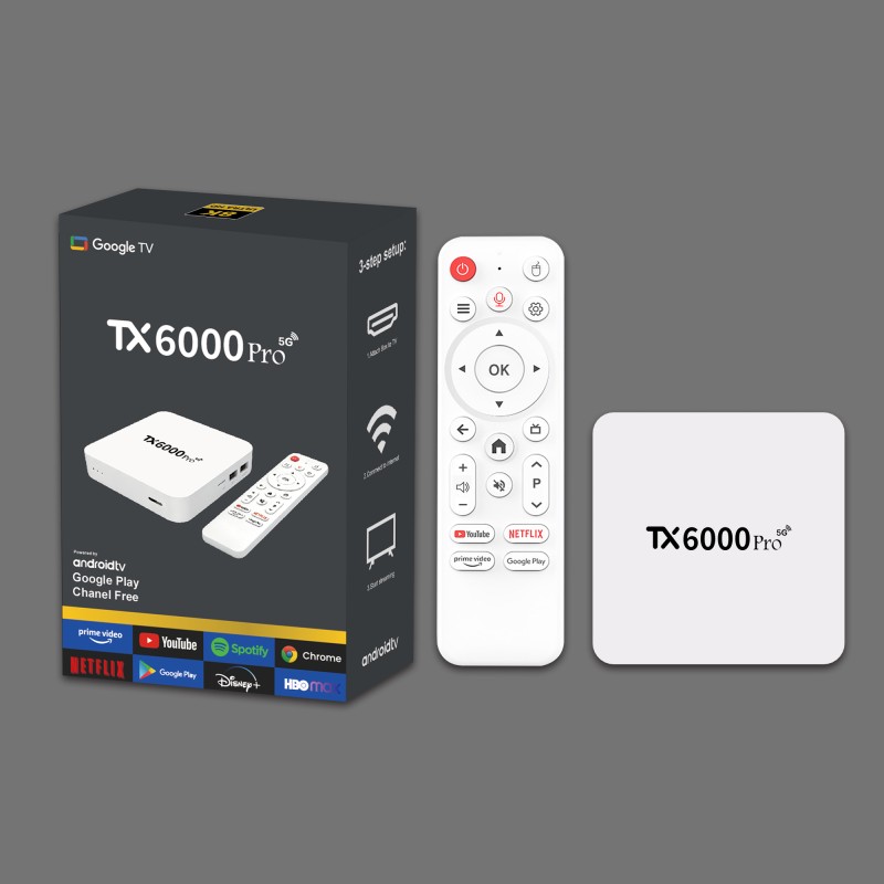 Tx 6000 Pro 5G UltraHD Android 15 TV Box (16GB RAM / 256GB ROM)
